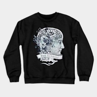 Brain Floral, Mental Health Matters, anatomy vintage style Crewneck Sweatshirt